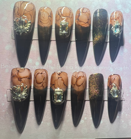 Long Stiletto French Press-On Nails #13